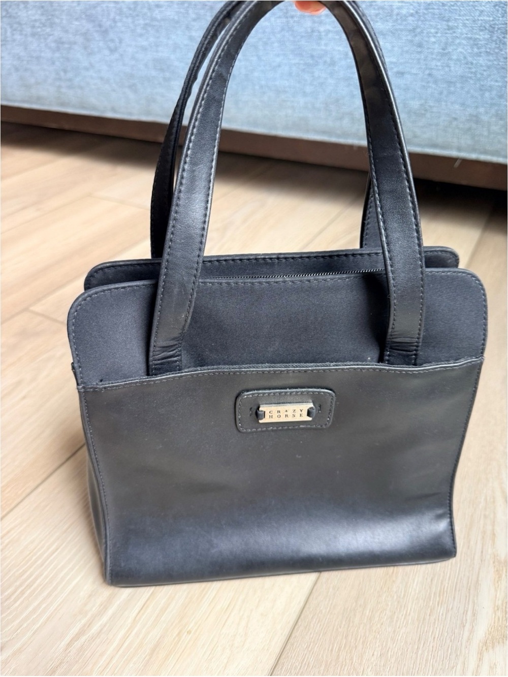 Black Leather Tote Bag -